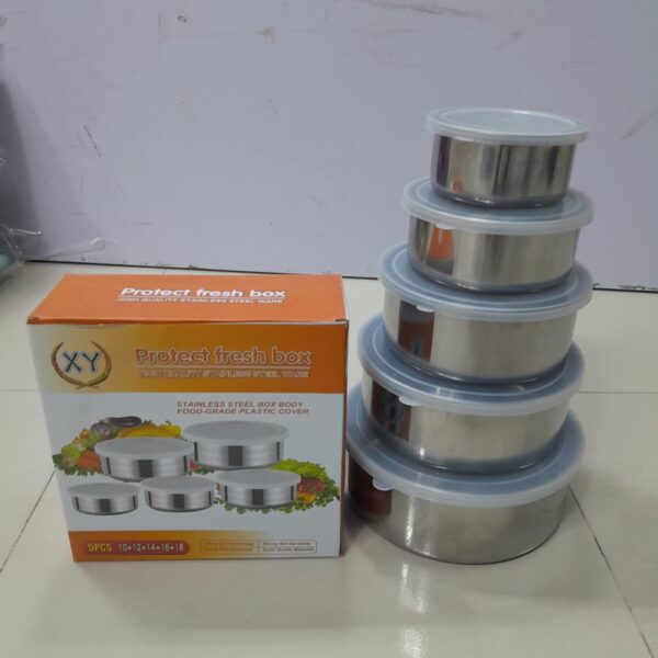 stainless steel protect fresh box 5 pcs