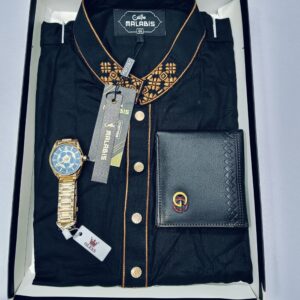 Cotton Punjabi + Premium Watch +Wallet Combo Pack