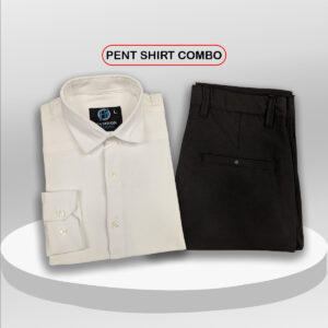 premium shirt & pant combo (formal / casual) (white & black)