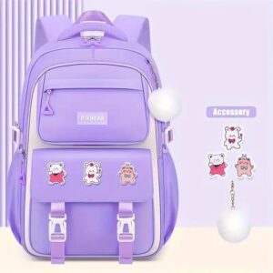 Kids Backpack Children School Bags Waterproof Primary Schoolbag Book Bag (Purple)