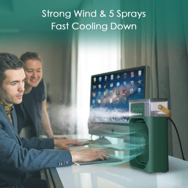 air cooling usb fan with led night light water fan 3 in 1