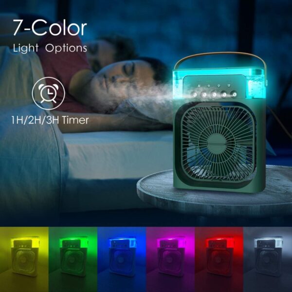 air cooling usb fan with led night light water fan 3 in 1