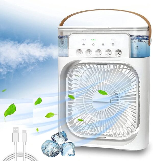 air cooling usb fan with led night light water fan 3 in 1