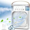 air cooling usb fan with led night light water fan 3 in 1