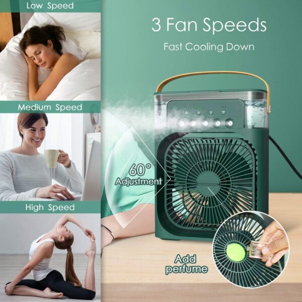 air cooling usb fan with led night light water fan 3 in 1
