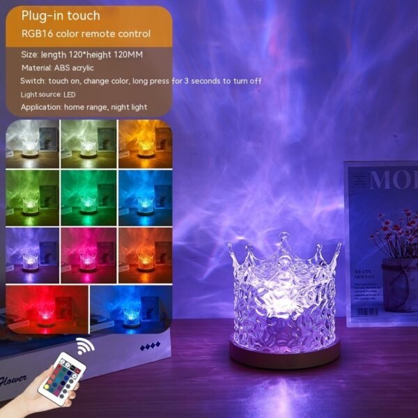 LED Water Ripple Ambient Night Light USB Rotating Projection Crystal Table Lamp RGB Dimmable Home Decoration 16 Color Gifts 8f18ef2e 6786 429b 8159 7ae9d4db7b21 trans.jpeg