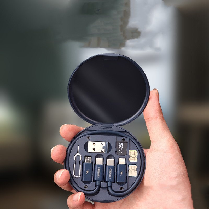 Portable Cable Organizer Case with Phone Holder