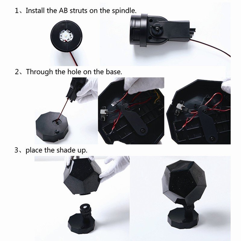 Starry sky projector lamp assembly instructions