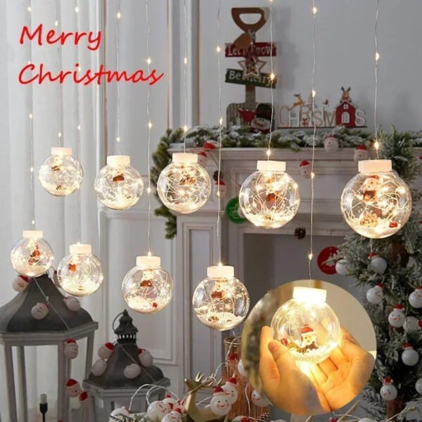Christmas curtain lights